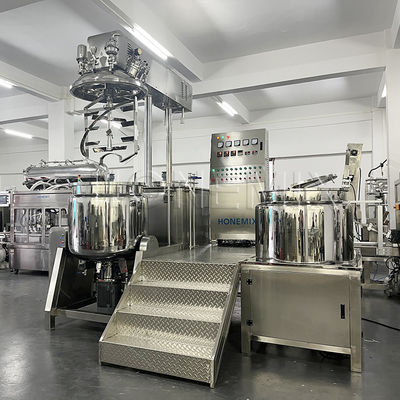 Fixed Vacuum Homogenizer Cream Mixer Hydraulic Lifting Double Helix Mixer
