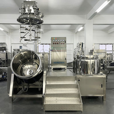 Fixed Vacuum Homogenizer Cream Mixer Hydraulic Lifting Double Helix Mixer