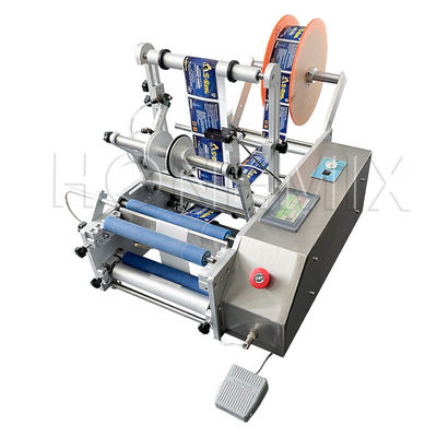 Small Tabletop Sticker Labeling Machine 100W Semi Auto Accurate