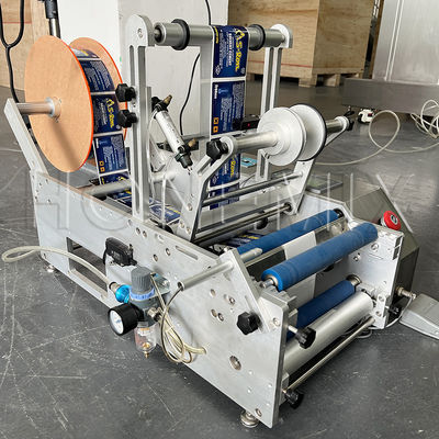 Small Tabletop Sticker Labeling Machine 100W Semi Auto Accurate