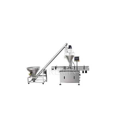 2KW Rotary Automatic Powder Filling Machine 50L Hopper With Moving Conveyor