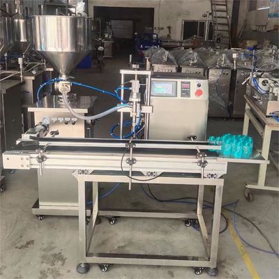 Vertical Semi Automatic Shampoo Bottle Filling Machine With Conveyor