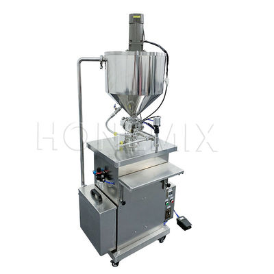 Cosmetic Wax Filling Equipment Cream Jar Bottle Heated Filling Machine With Mixer