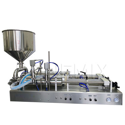 Horizontal Sanitizer Gel Detergent Filling Machine Two Nozzles Semi Auto Filling Machine