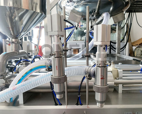 Horizontal Sanitizer Gel Detergent Filling Machine Two Nozzles Semi Auto Filling Machine