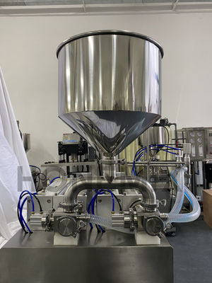 Horizontal Sanitizer Gel Detergent Filling Machine Two Nozzles Semi Auto Filling Machine