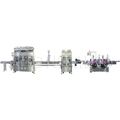 Automatic Body Lotion Cream Filling Line Cap Pressing Screwing Machine